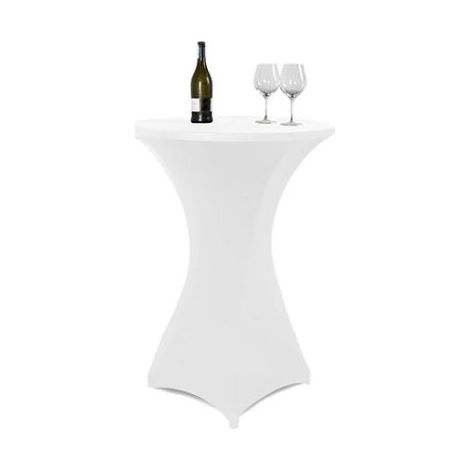 Nappe blanche pour table de bar/cocktail, 80 cm