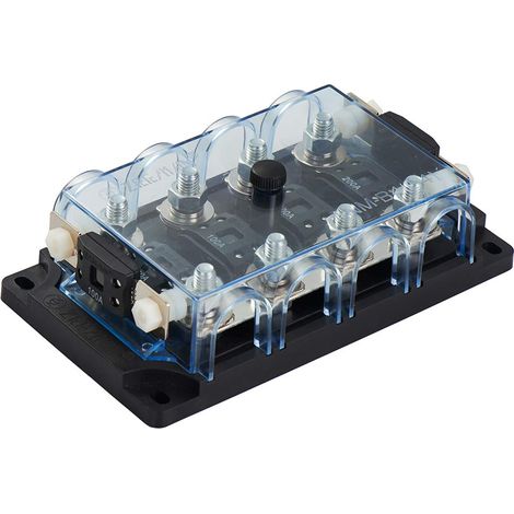 Offgridtec® Supporto per fusibile MEGA a 4 vie con supporto per fusibile di ricambio