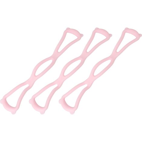 Lot de 3 bandes élastiques de résistance en forme de 8 pour étirer les épaules, les bras et le dos (rose). (1/5)
