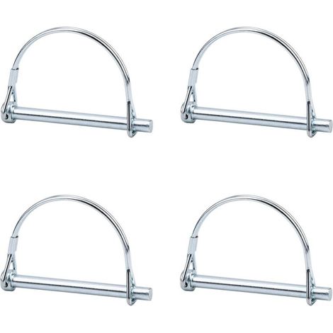 Stück Sicherheitskupplungsstift-Verriegelungsachse, 1/4 Zoll Zapfwellenverriegelung mit rundem Haltedraht für Bauernhof-Anhänger, Rasen, Garten - Crezuo