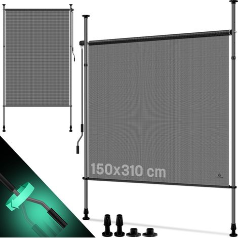 KESSER® Toldo vertical de sujeción, opaco - 150x310 cm, transparente/antracita (1/5)