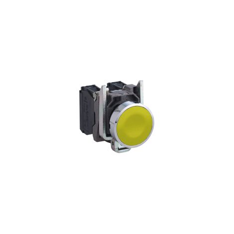 Pulsante, Harmony XB4, 22mm, giallo, con contatti NO+NC - XB4BA55