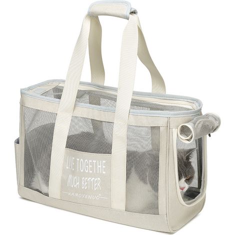 Sac à main pour animaux 043-2 - Beige résistant aux griffures et respirant (1/3)