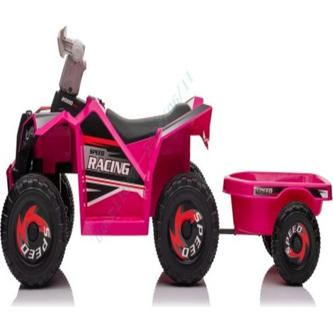 Quad elettrico per bambini 104 x 39 x 48 cm con rimorchio posteriore divertente giocattolo multiterreno in PP rosso 200017109
