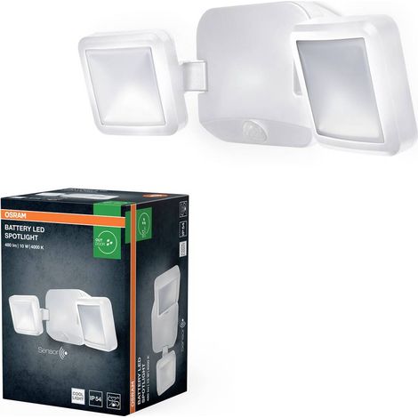 OSRAM HOMELIGHTING Battery LED Spotlight Sensor 10W 4000K IP54 White 4099854497513 Faretto da esterno