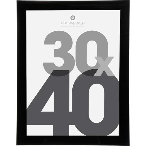Atmosphera – Cadre photo classique 30x40cm noir – MDF et verre – Dimensions extérieures L. 35 x l. 45 x H. 1,5 cm – Poids 1,024 kg