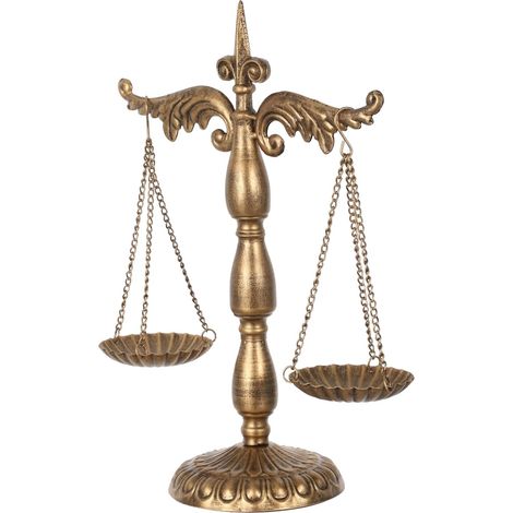 Présentoir à Bijoux Métal Style Vintage Balance Élégante Décorative Plateau Organisateur Cosmétique Rangement Bijoux Sculpture Décorative pour Intérieur (1/5)