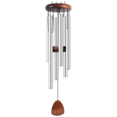 Silbernes Windspiel – Tiefer, resonanter Klang – Wetterfeste Gartendekoration – Beruhigend (1/5)