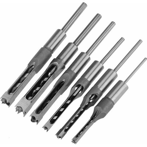 Vierkantlochbohrer-Set, Vierkantlochbohrer-Sets für die Holzbearbeitung, Stemmmeißel & Bit-Set Vierkantlochsägen-Bohrer (1/4)