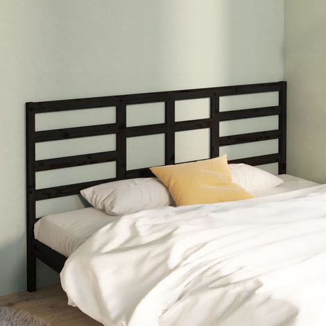 Tête de lit Design industriel - Pour Lit adulte - Noir 206x4x104 cm Bois massif de pin Chic-393772 (1/5)