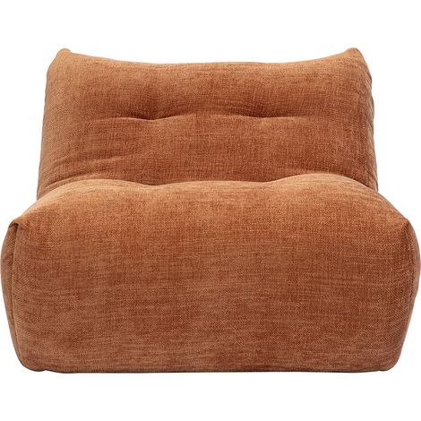 Sillón lounge en tela efecto terciopelo texturado tierra quemada BUMPY