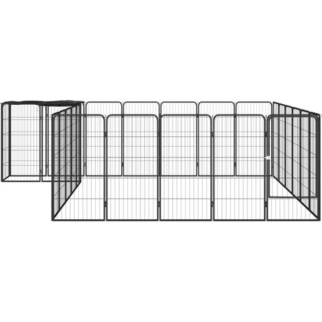 Maison Exclusive - Box Cani 26 Pannelli Nero 50x100 cm Acciaio Verniciato Polvere