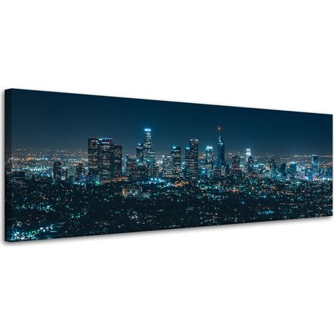 Lienzo impreso de arquitectura de Los Ángeles, 120 x 40 pulgadas.