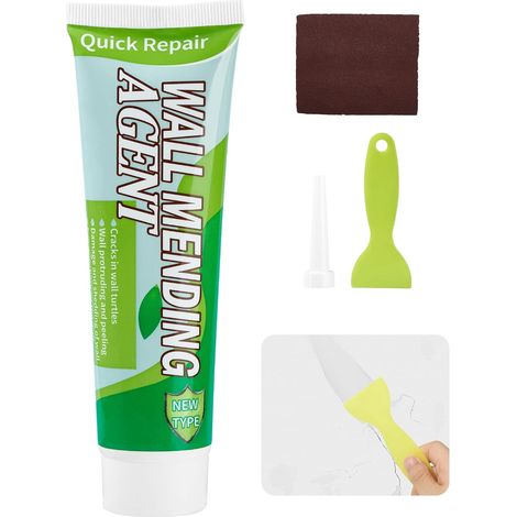 150g Enduit de Rebouchage Rebouche Trou Mur Blanc Bouche Trou Mur Pâtes à reboucher pour Placoplâtre Crème de Réparation Murale Mastic Mur Blanc (1/5)