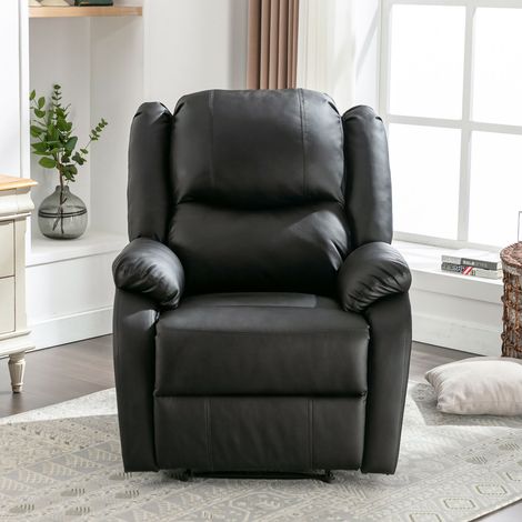 Fauteuil relax xxl en simili cuir, inclinable manuel avec repose-pieds et poche latérale (1/5)