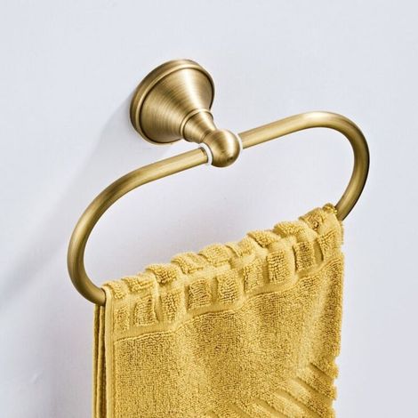Handtuchring, gebürstete Bronze, ovaler Handtuchhalter aus antikem Messing, Handtuchstange für Küche und Bad, Wandmontage