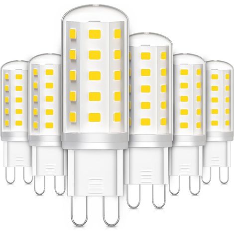 Lot de 6 ampoules LED G9 3W, équivalent à un halogène de 30W, blanc froid 6000K 380LM, pour chambre à coucher, salon, cuisine, jardin (1/5)