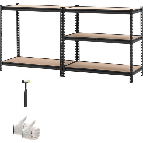Mophorn Étagère de rangement à 5 niveaux ajustables 923x415x1813 mm, capacité totale de charge 907,2 kg, structure robuste en métal adaptée pour garage, cave, atelier, entrepôt et débarras (1/5)