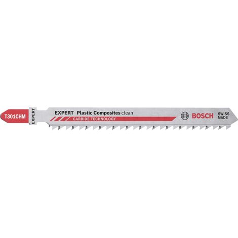 Bosch Accessories 2608900566 EXPERT ‘Plastic Composites Clean’ T 301 CHM Stichsägeblatt, 3 Stück 3 S