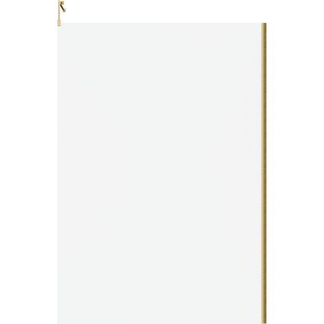 Colore 8mm Clear Glass Brushed Brass 1850mm x 1400mm Walk In Shower Screen including Wall Channel and Support Bar (1/3)