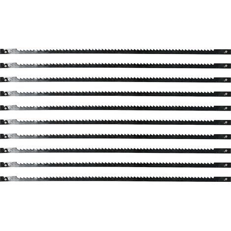 Dapetz ® Pack of 10 Scroll Saw Blades 24 TPI - 130mm Pin End Blades for Cutting Plastic, Wood, Metal – Alternate Offset Teeth, 3mm Wide x 0.4mm Thick (1/5)