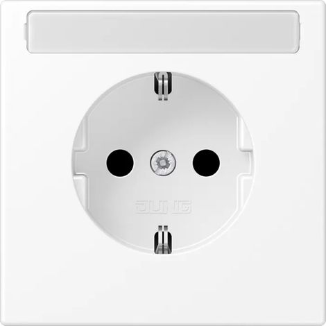 Jung SCHUKO®-Steckdose, 16 A 250 V , mit Schriftfeld, Duroplast lackiert, Serie LS, schneeweiß matt LS 1520 NA WWM