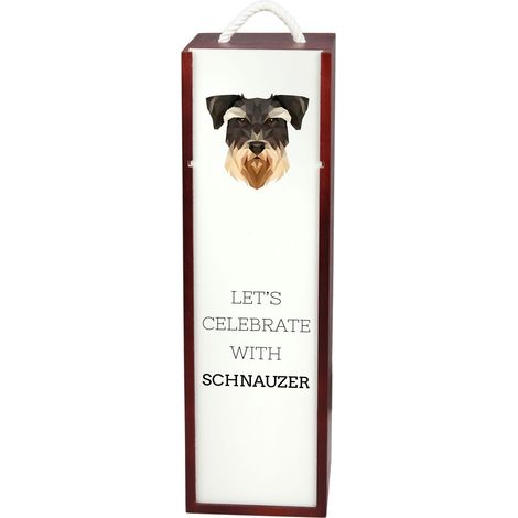 Schnauzer, Schnauzer – geometrische Weinkiste mit Foto und Inschrift von Art-Dog (1/5)