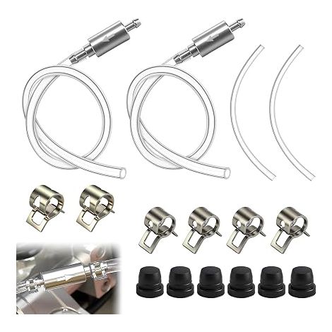 Tuyau de purge de frein, kit d'outils de purge avec clapet anti-retour unidirectionnel pour embrayage de voiture et moto, purgeur de liquide de frein universel avec bouchons à vis et colliers à (1/5)