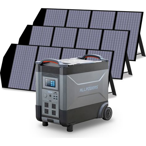 Home Battery Power Station LiFePO4 3600Wh, Voice Control With 3Pcs 140W Solar Panel For Home Backup Outdoor ALLPOWERS R4000 (1/5)