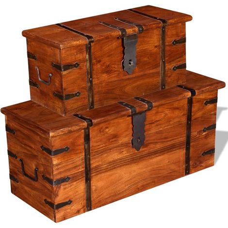 Maison Exclusive - Set Bauli 2 pz in Legno Massello