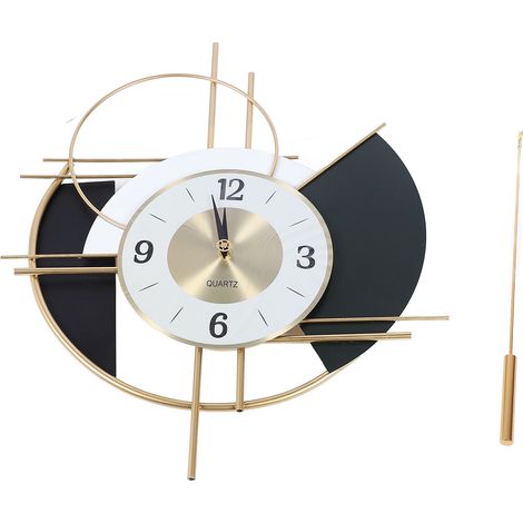 Horloge Murale Balancier Inox Silencieuse Design Nordique Grand Format 64cm Décoration Intérieure Moderne Salon Chambre (1/5)