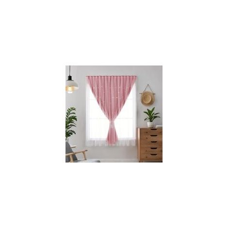 Rideau Autocollant Rose 100x200 cm Occultant Temporaire, Crochet et Boucle, Idéal pour Cuisine, Bureau ou Campingcar