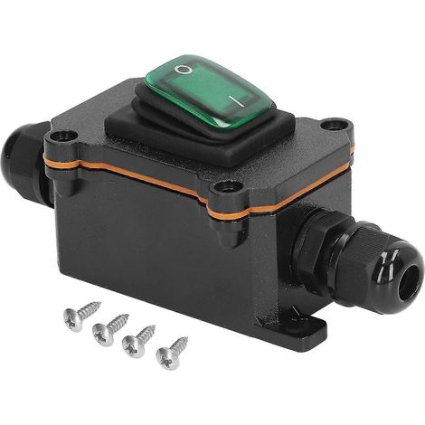Interrupteur à bascule 4 broches 2 positions avec bouton-poussoir, étanche IP65, pour usage extérieur. (1/5)