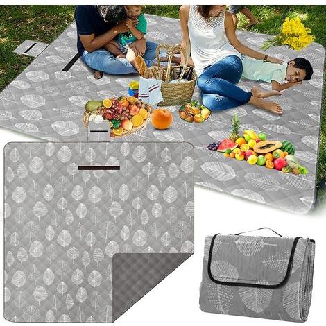 XXL wasserdichte Picknickdecke, sandabweisend, Strandmatte, Campingmatte mit Griff (1/5)
