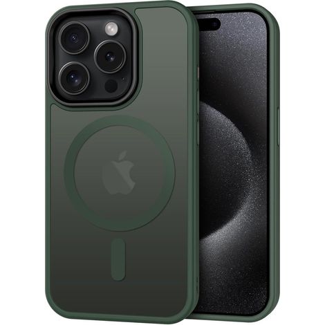 Handyhülle Kameraschutz Stoßfest Kratzfest iPhone 15 Pro Dunkel Grün (1/5)