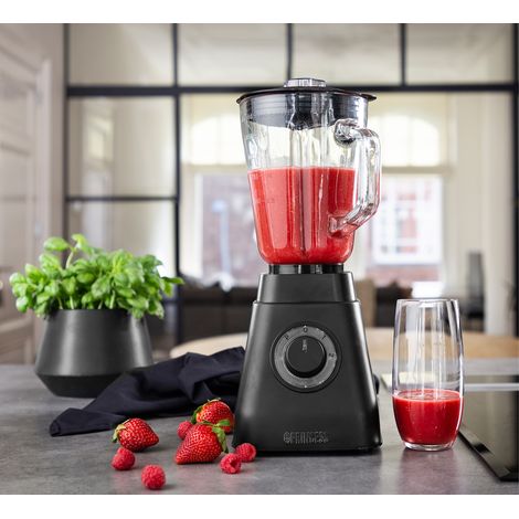 Standmixer Edelstahl BLACK STEEL 1,5L Behälter, 2 Stufen, 6 Klingen - 1000 Watt (1/5)