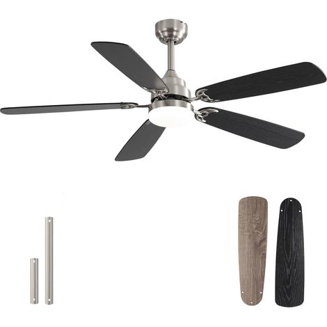(Identique à T3218P351169) Ventilateur de plafond de 132 cm avec éclairage LED, 3 températures de couleur, intensité réglable, fonction mémoire, pour