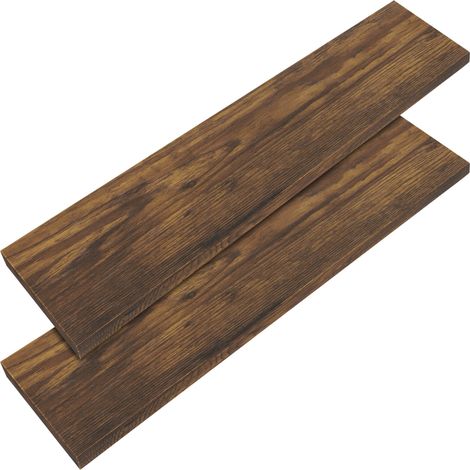 CASARIA® Floating Shelves Including Bracket Wall Shelving Living Room Kitchen Bedroom Office 38mm Thick Hidden Wall Fixing 15kg Capacity MDF Set of 2 Dark Oak, 110cm (de) (1/5)