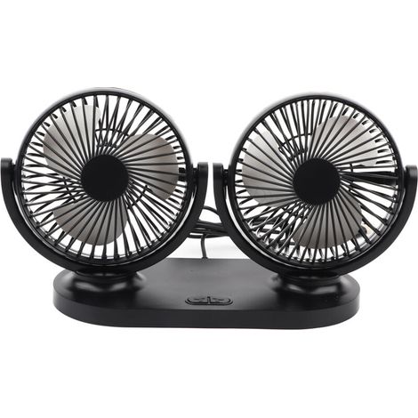 Jeffergarden Ventilateur de voiture double tête USB, climatiseur portable, refroidisseur automatique, ventilation 12 V, noir (1/5)