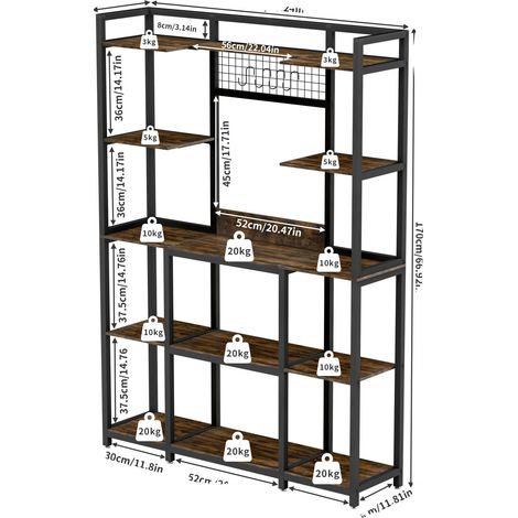 Étagère, Design Minimaliste, Construction Robuste, Noir (1/2)