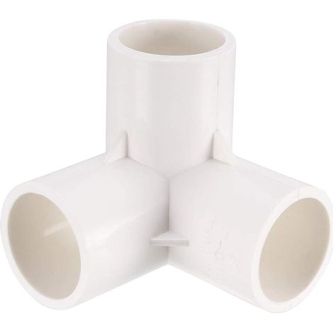 Raccords de tuyau en PVC de 25 mm, connecteurs d'angle coudés à 3 voies, raccords de joint à angle droit en plastique pour systèmes d'arrosage et raccords de tuyaux de jardin, blanc (1/3)