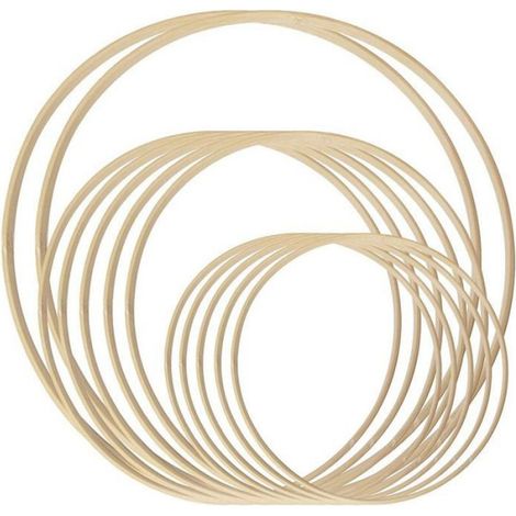 Anneaux Attrape-Rves 12 Pices Cerceau Floral en Bois pour Bricolage et Dcoration de Mariage (1/4)