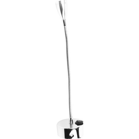 Appliques murales LED argentées col de cygne flexible chambre chevet lampe de lecture blanc froid (type 2) (1/3)