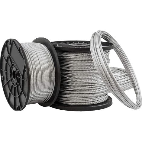 2 mm x 100 m verzinktes Stahlseil, DIN 3055, robust für den Einsatz im Bereich von Schiffszäunen und im professionellen Heimwerkerbereich (1/5)