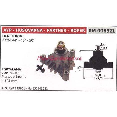 Mozzo portalama trattorino rasaerba tagliaerba piatto 44 46 50 AYP 008321