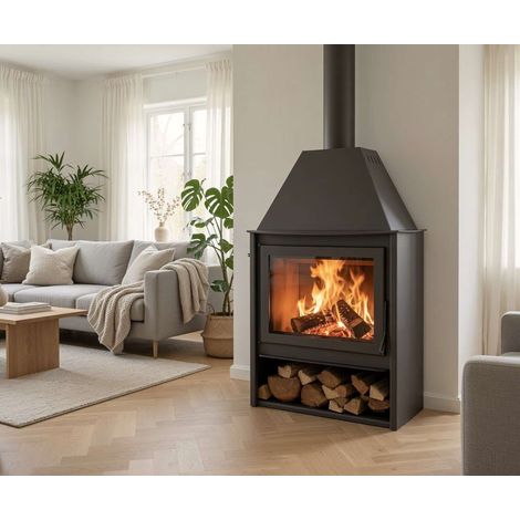 Estufa de leña Alpes - 11 kw - 76% - Volume de chauffe 320 m3 (1/5)