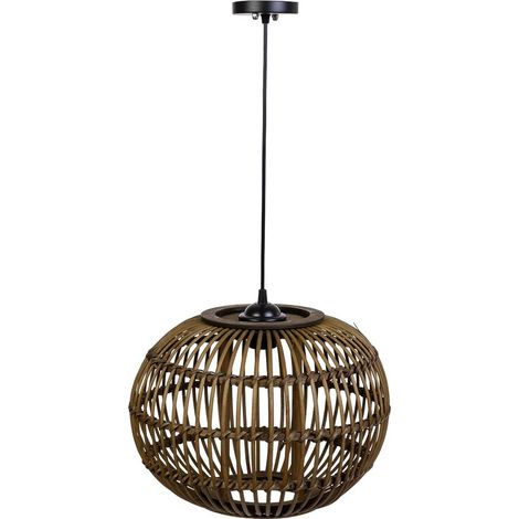 Lámpara de techo de bambu marrón, d37x27h cm (1/5)