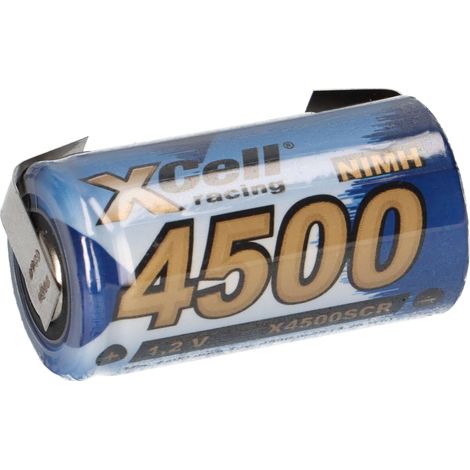 XCell Racing Einzelzelle Ni-MH 4500mAh 1,2V Sub C X4500SCR mit U- Lötfahne (1/5)