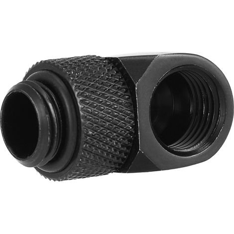 Raccord coudé 90° G1/4 double embout pour watercooling PC, tube refroidissement, noir