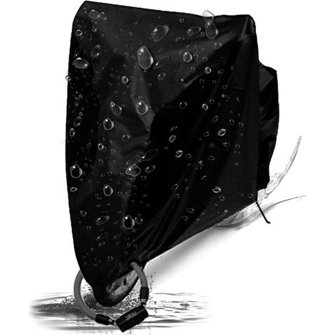 Telo copri bici impermeabile e leggero in nylon 190T (M, nero) (1/5)